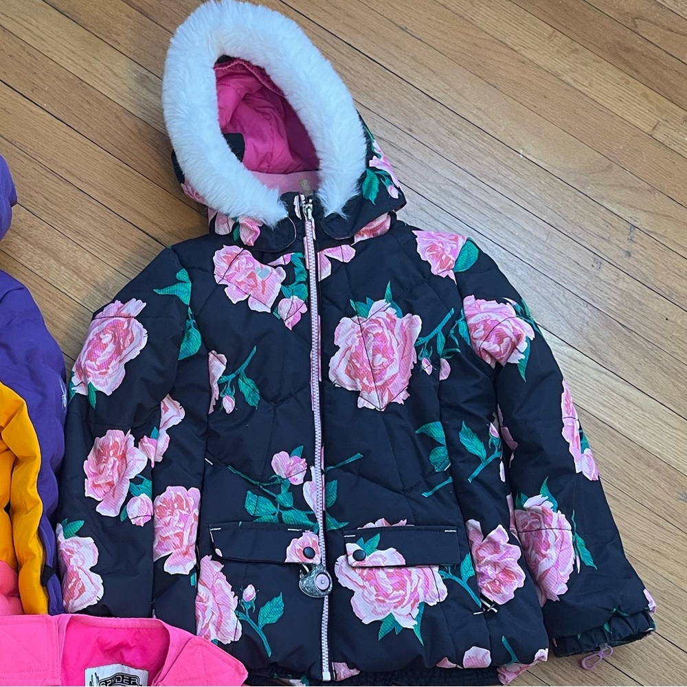 Obermeyer Girls Floral Pink and Black Winter Jacket